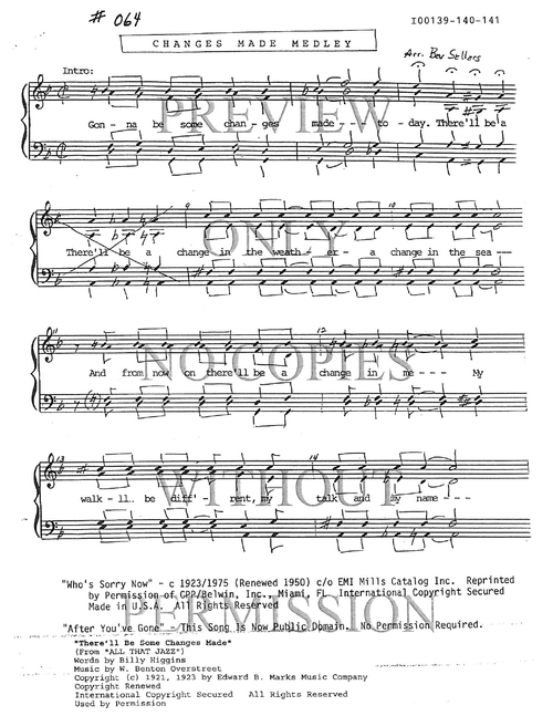 064 Medley - After You've Gone — sheet music preview, arranged by Bev Sellers