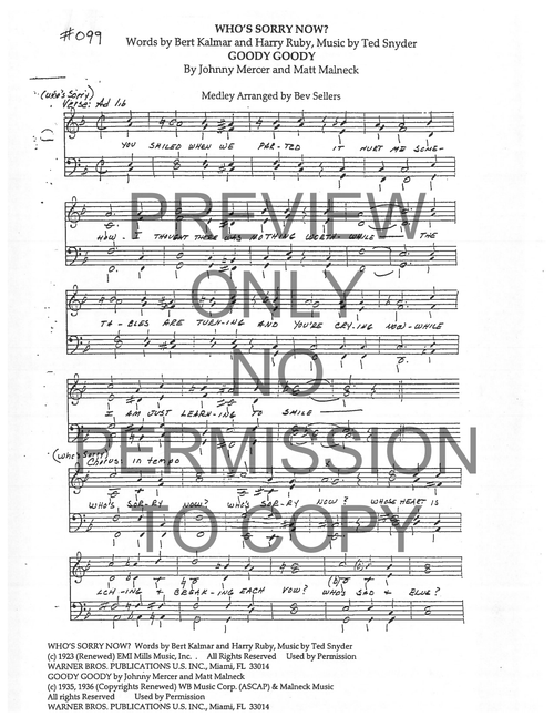 099 Medley - Goody Goody — sheet music preview, arranged by Bev Sellers