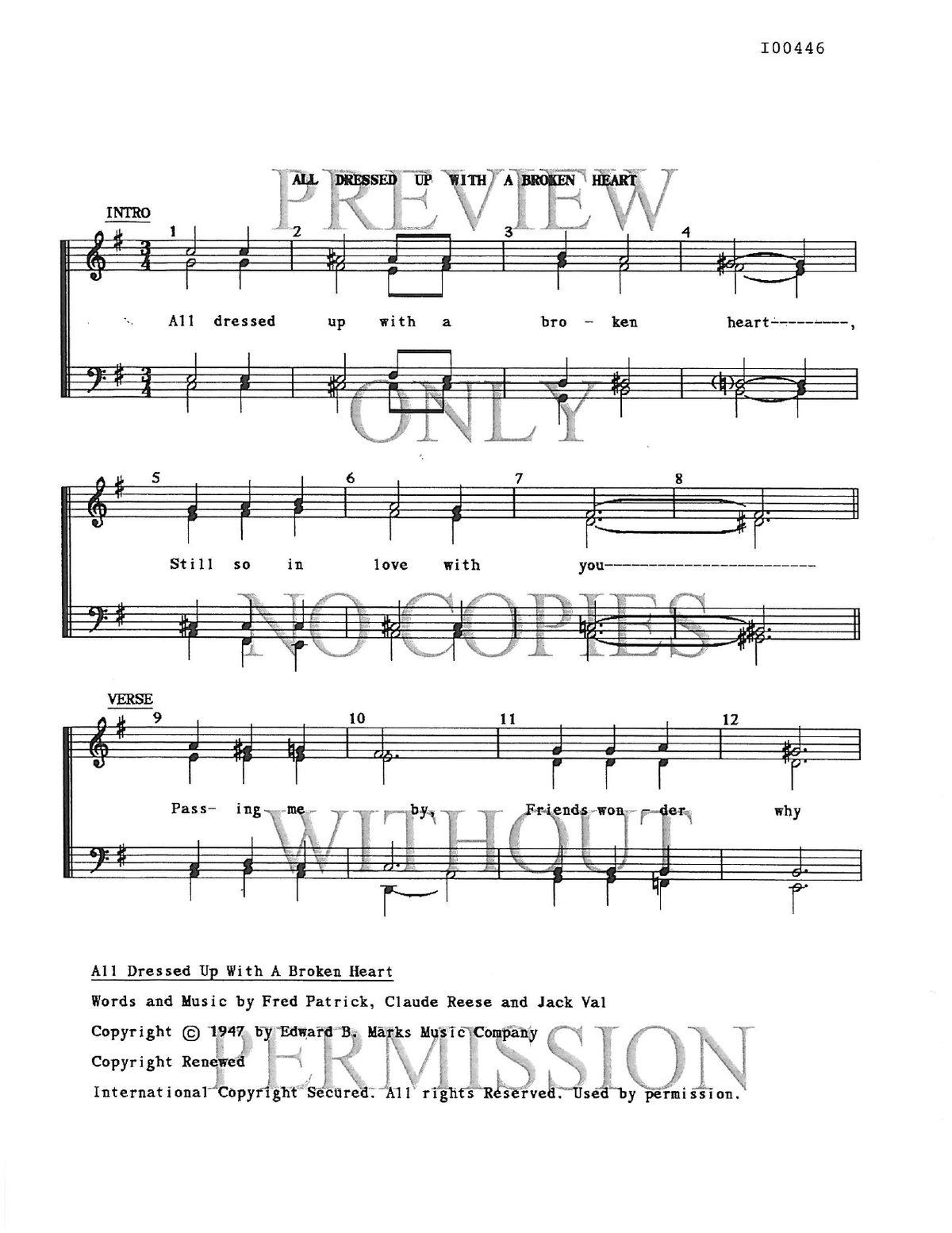 All Dressed Up With A Broken Heart — sheet music preview, arranged by Mary K. Coffman