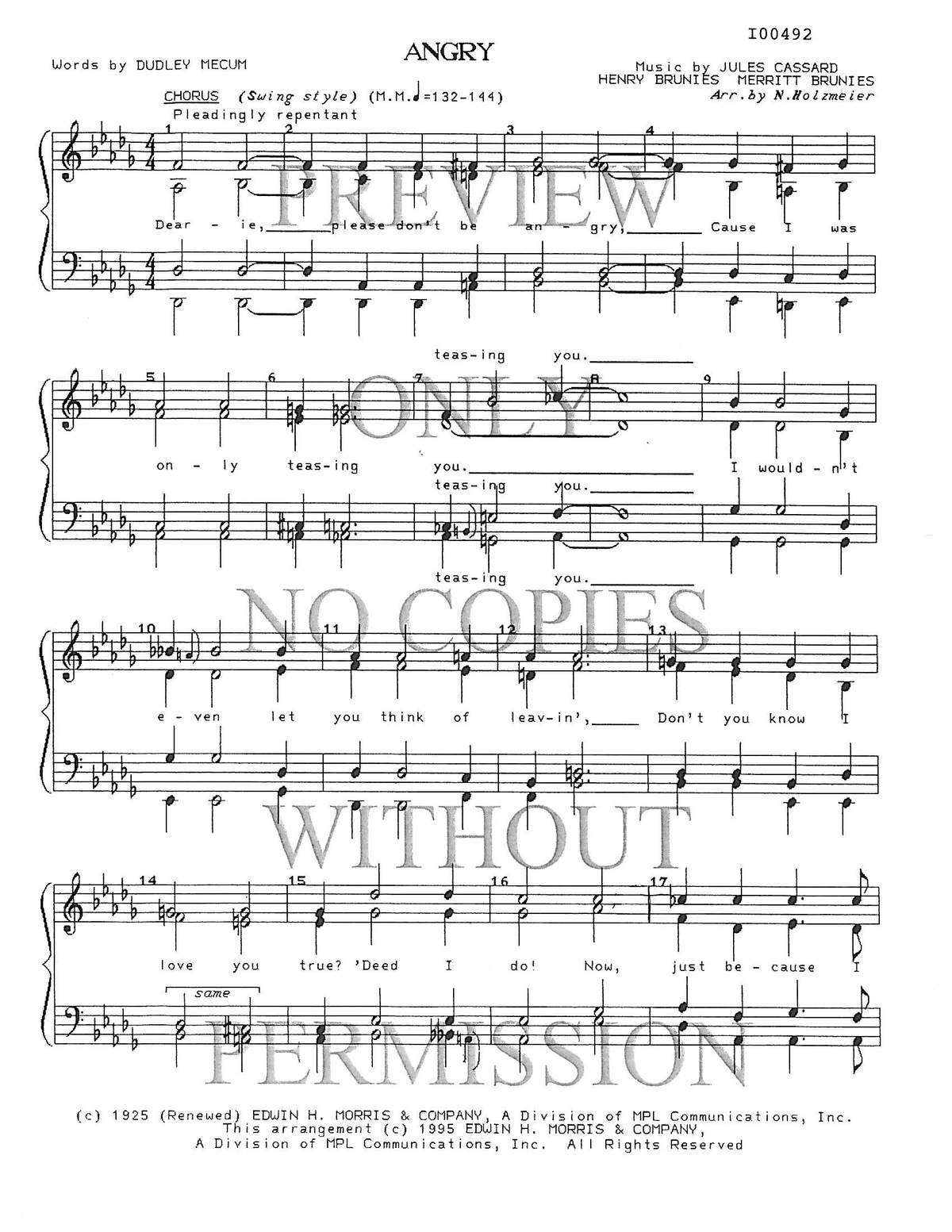 Angry — arr. Norma Holzmeier
