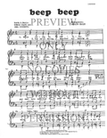 Beep Beep — sheet music preview, arranged by Carolyn Healey