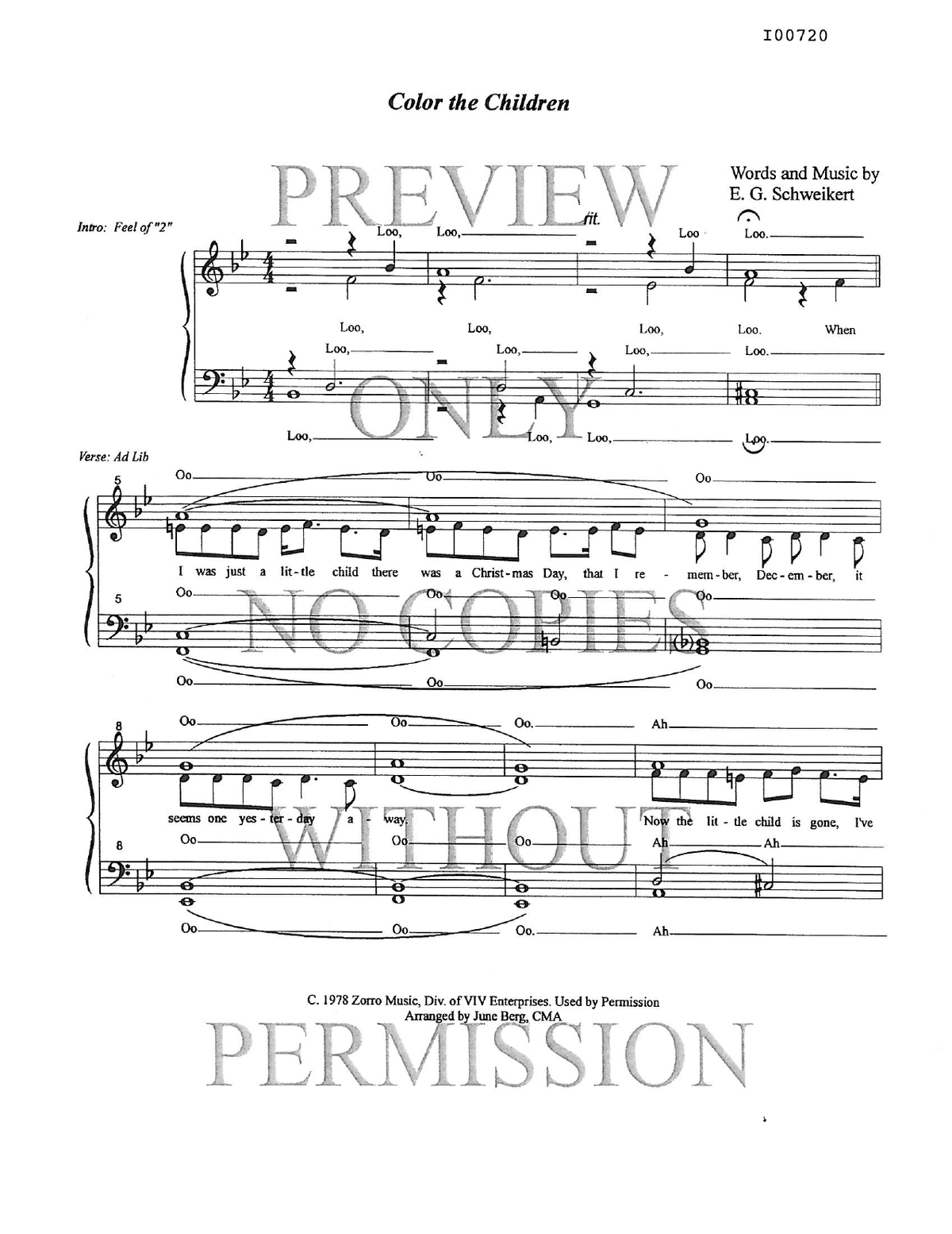 Color The Children — sheet music preview, arranged by June Berg