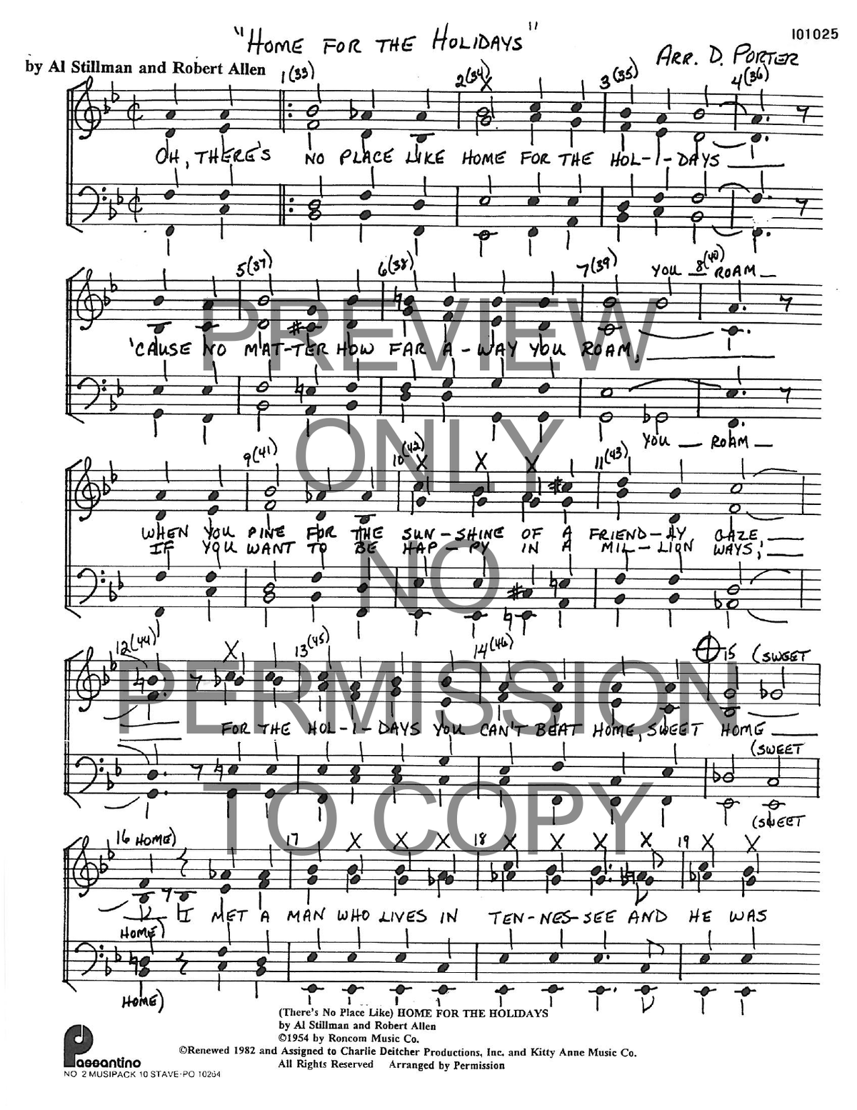 Home For The Holidays (There's No Place Like) — sheet music preview, arranged by Debbie Porter