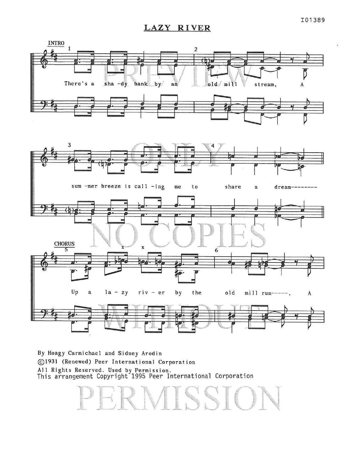 Lazy River — sheet music preview, arranged by Mary K. Coffman