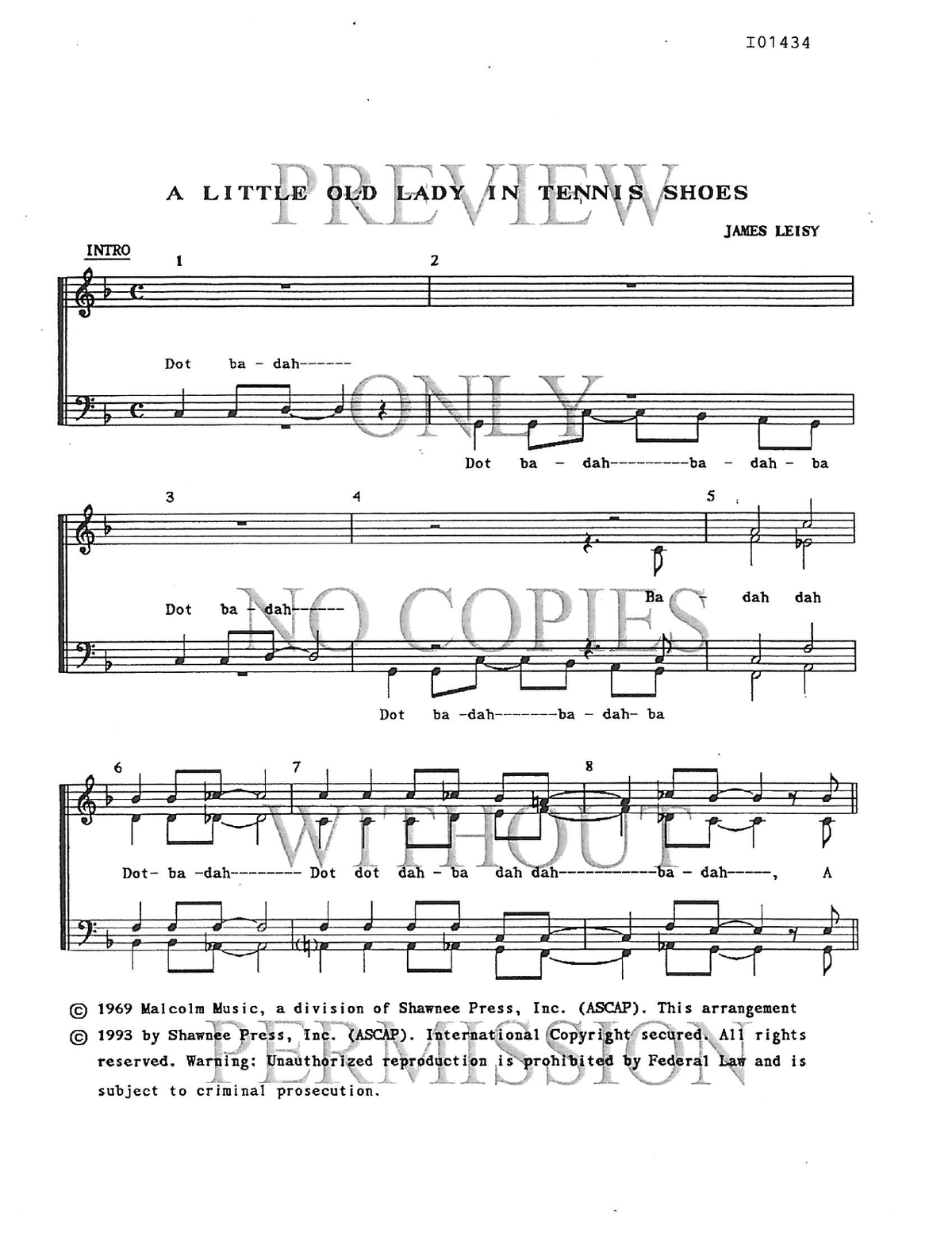A Little Old Lady In Tennis Shoes — sheet music preview, arranged by Mary K. Coffman