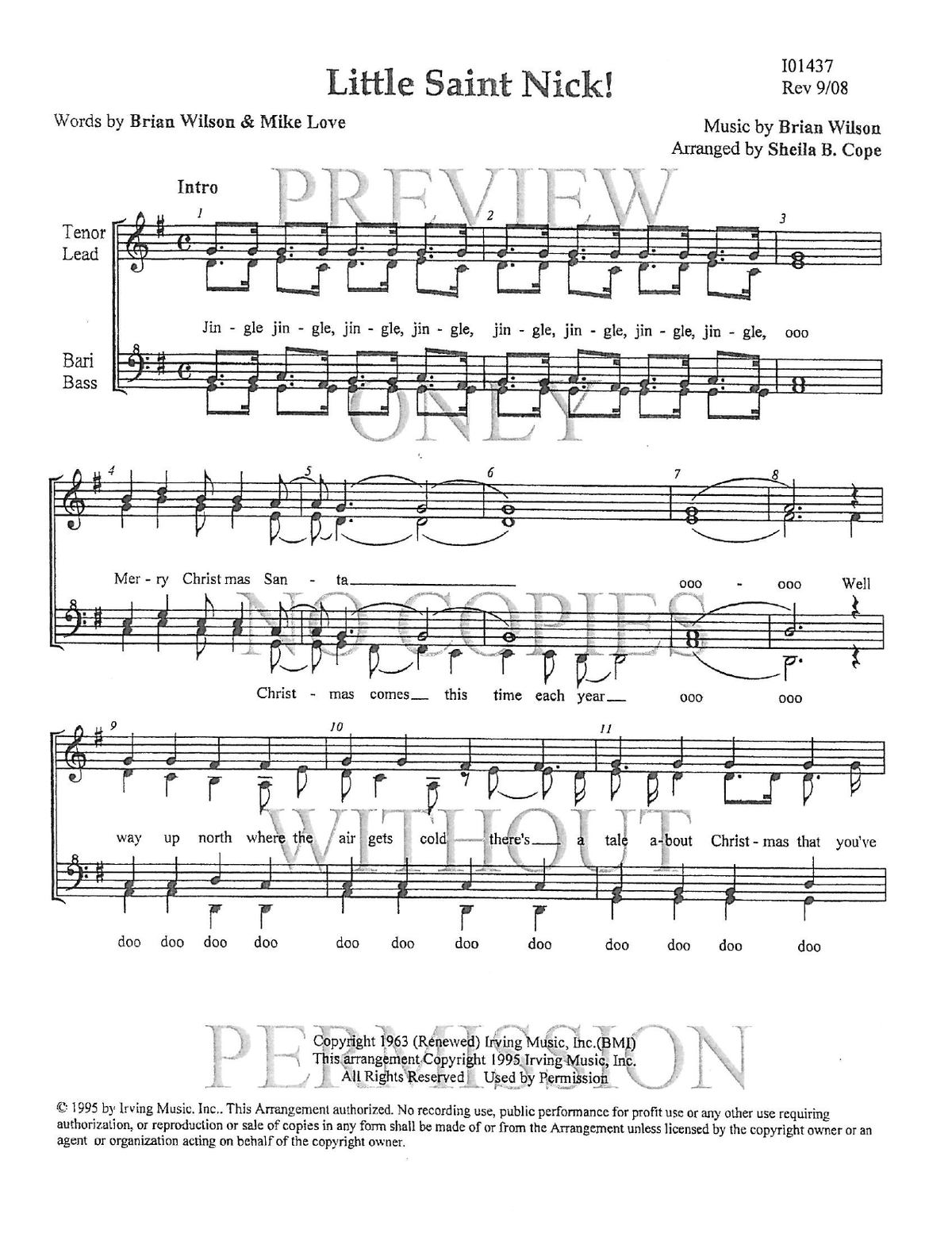 Little Saint Nick — sheet music preview, arranged by Sheila Cope