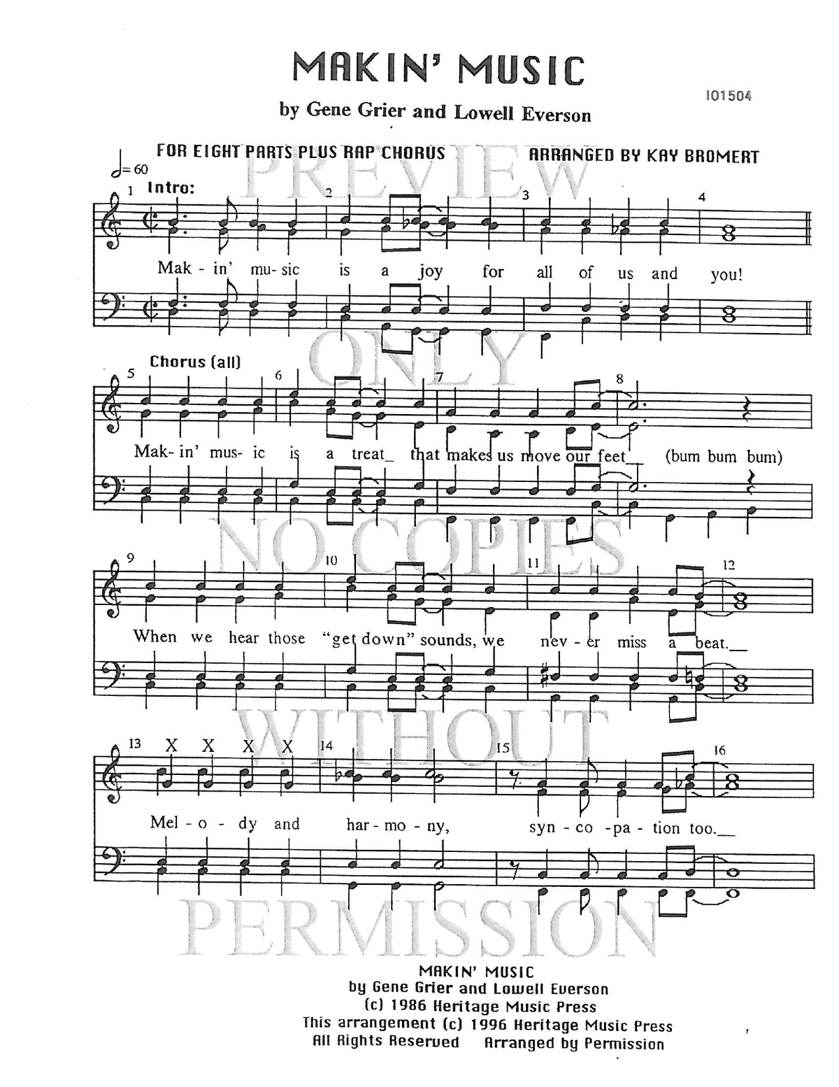 Makin' Music — sheet music preview, arranged by Kay Bromert