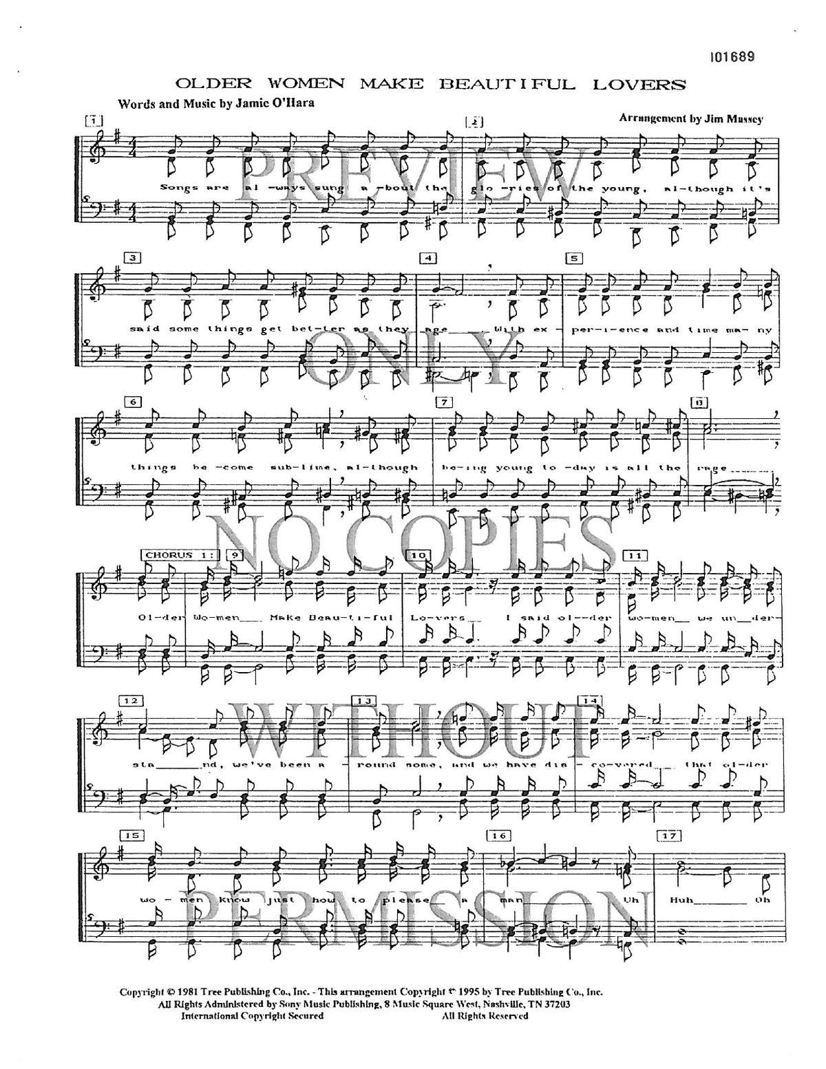 Older Women (Make Beautiful Lovers) — sheet music preview, arranged by Jim Massey