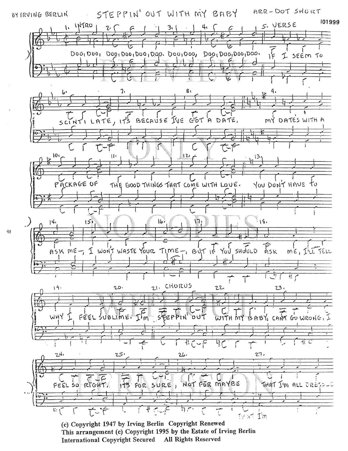 Steppin' Out With My Baby — sheet music preview, arranged by Dorothy Short