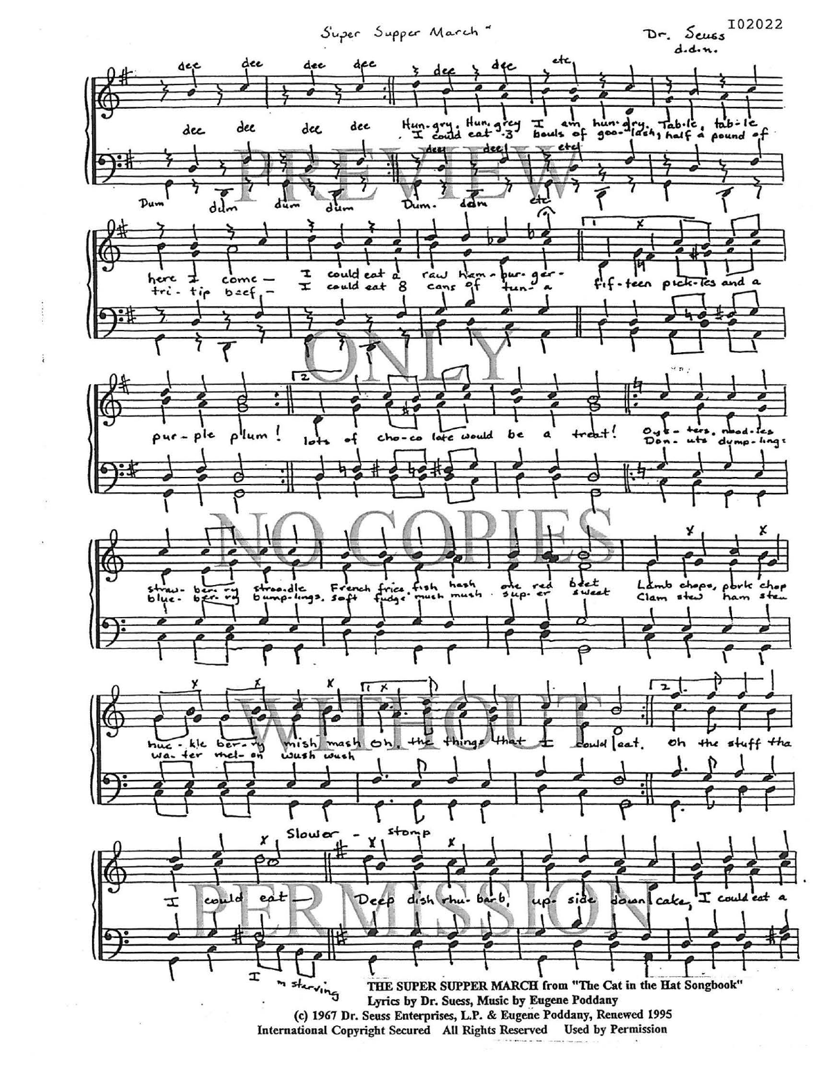 The Super Supper March — sheet music preview, arranged by Dede Nibler
