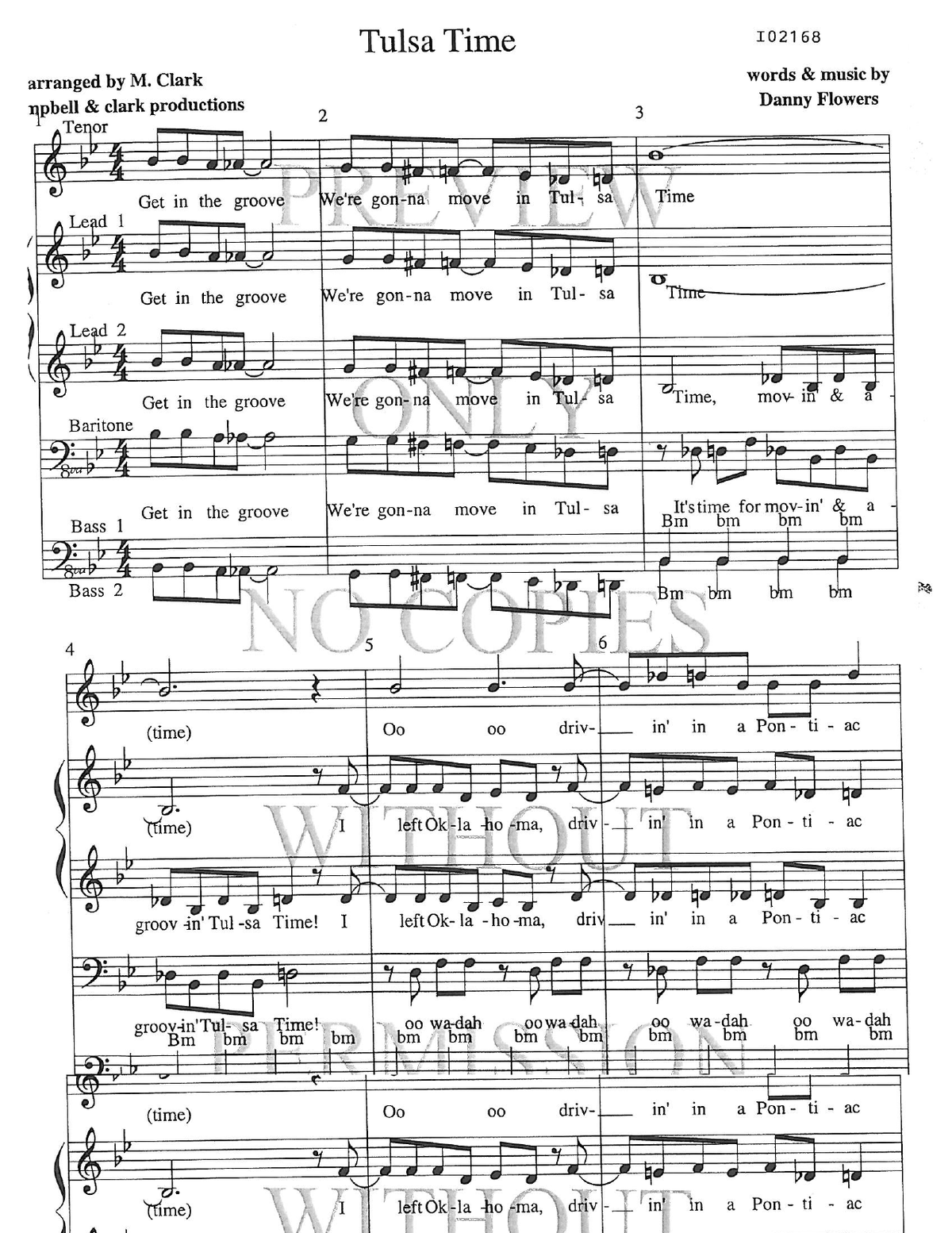 Tulsa Time — sheet music preview, arranged by Molly Clark