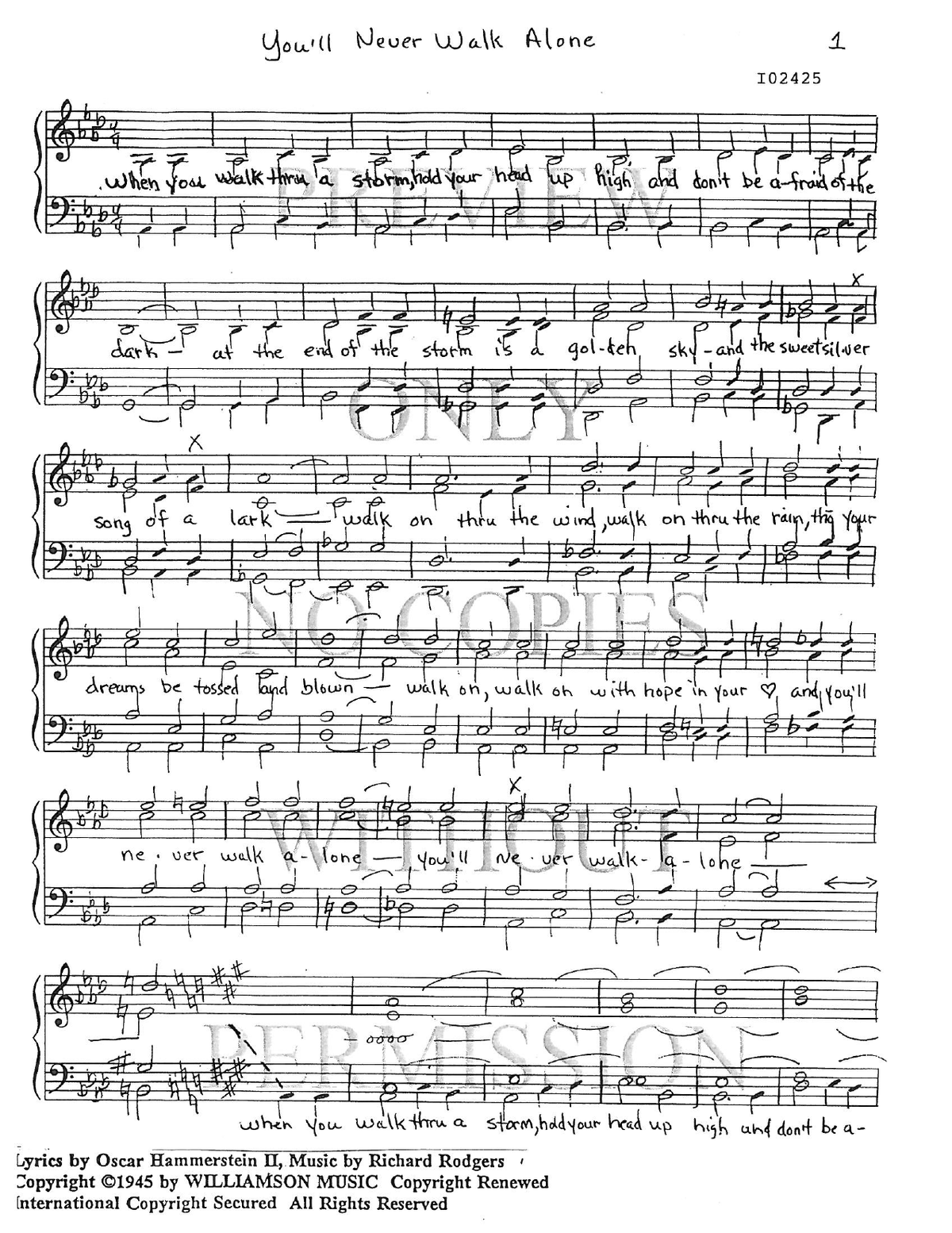 You'll Never Walk Alone — sheet music preview, arranged by Molly Rowland
