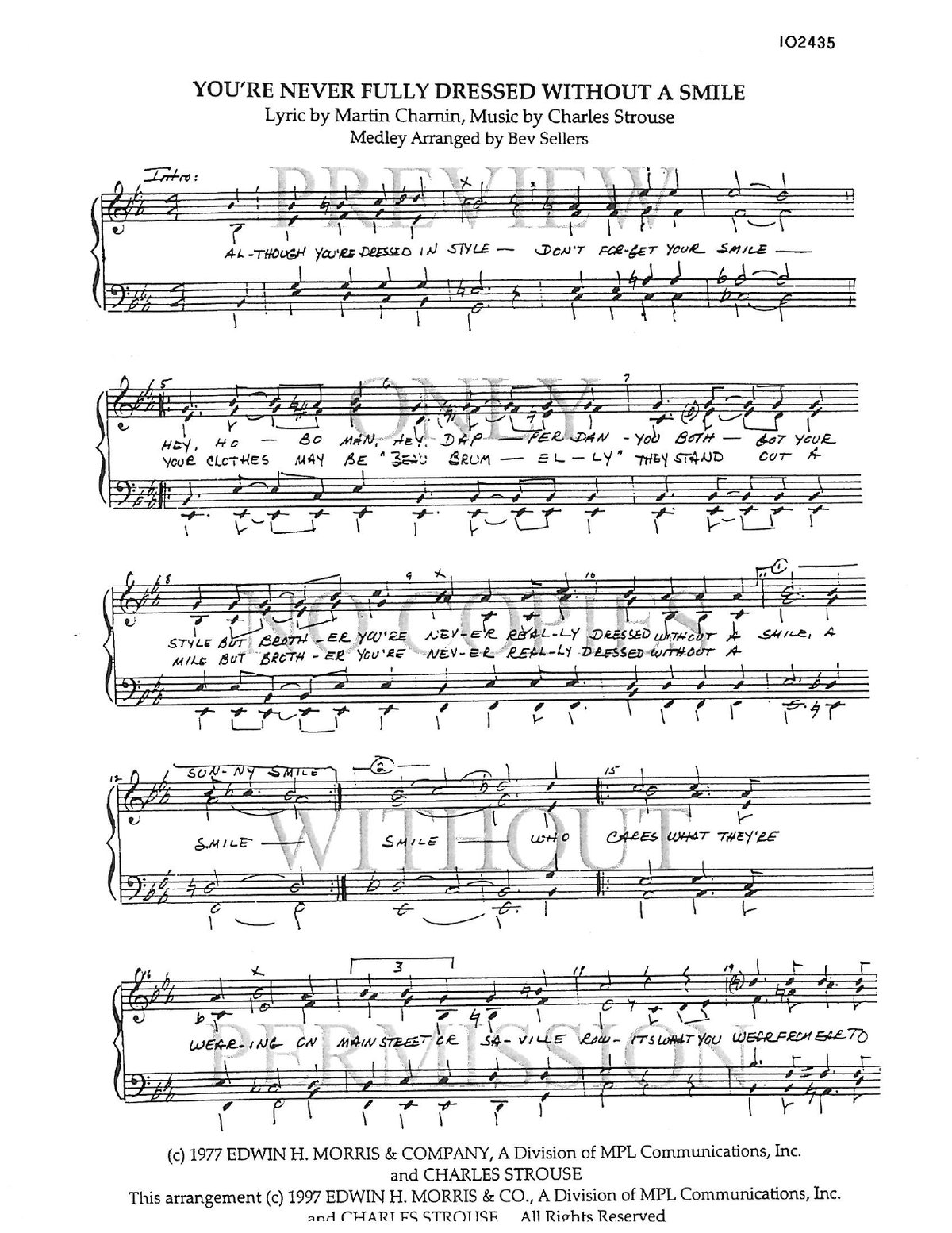You're Never Fully Dressed Without A Smile — sheet music preview, arranged by Bev Sellers