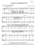 Nobody's Lonesome But Me — sheet music preview, arranged by Avis Fellows