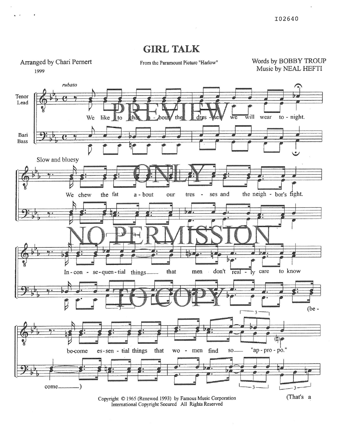 Girl Talk — sheet music preview, arranged by Charlotte Pernert