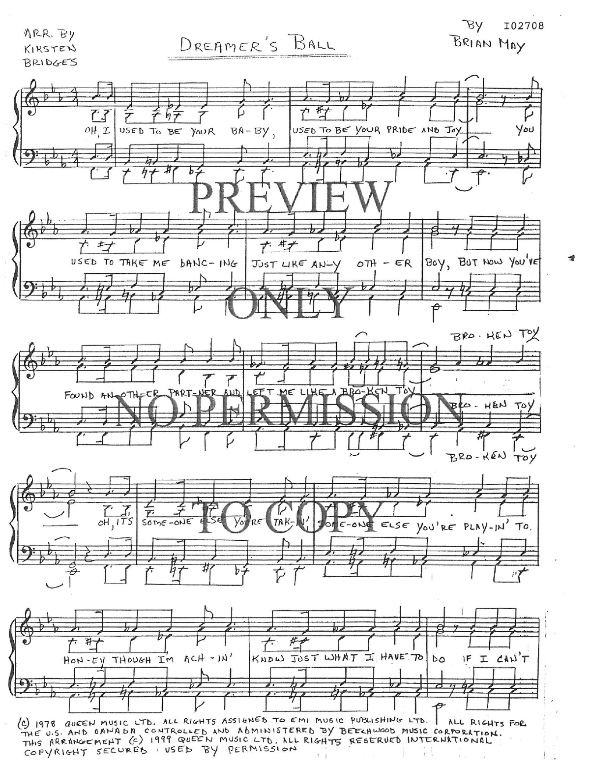 Dreamer's Ball — sheet music preview, arranged by Kirsten Bridges