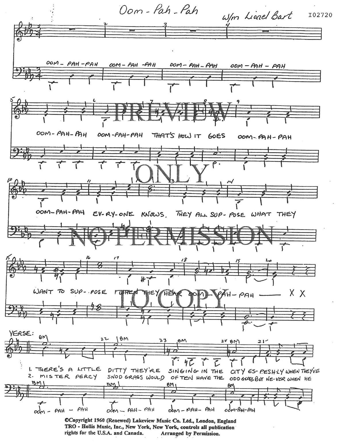 Oom Pah Pah — sheet music preview, arranged by June Dale