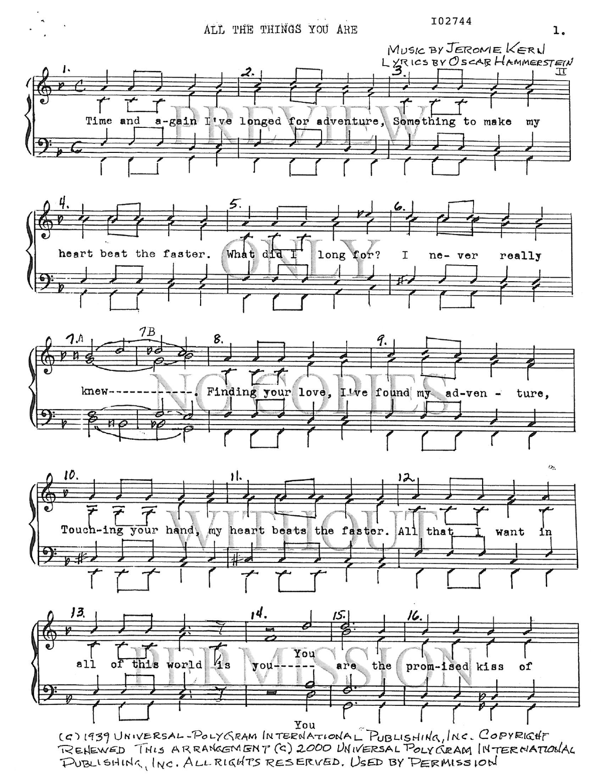 All The Things You Are — sheet music preview, arranged by Dorothy Herivel