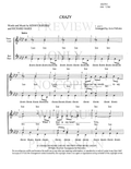 Crazy — sheet music preview, arranged by Avis Fellows
