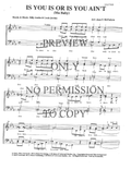 Is You Is, Or Is You Ain't (Ma' Baby) — sheet music preview, arranged by Jean McFadyen
