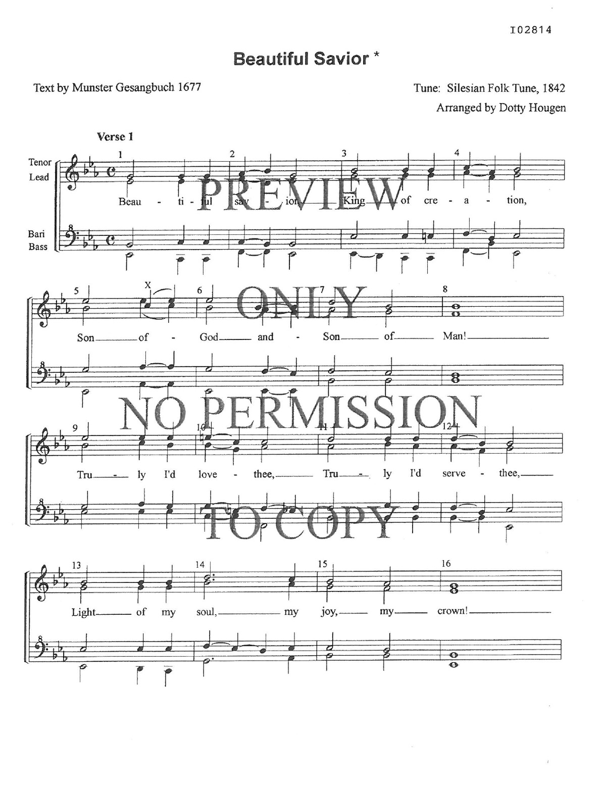 Beautiful Savior — sheet music preview, arranged by Dotty Hougen