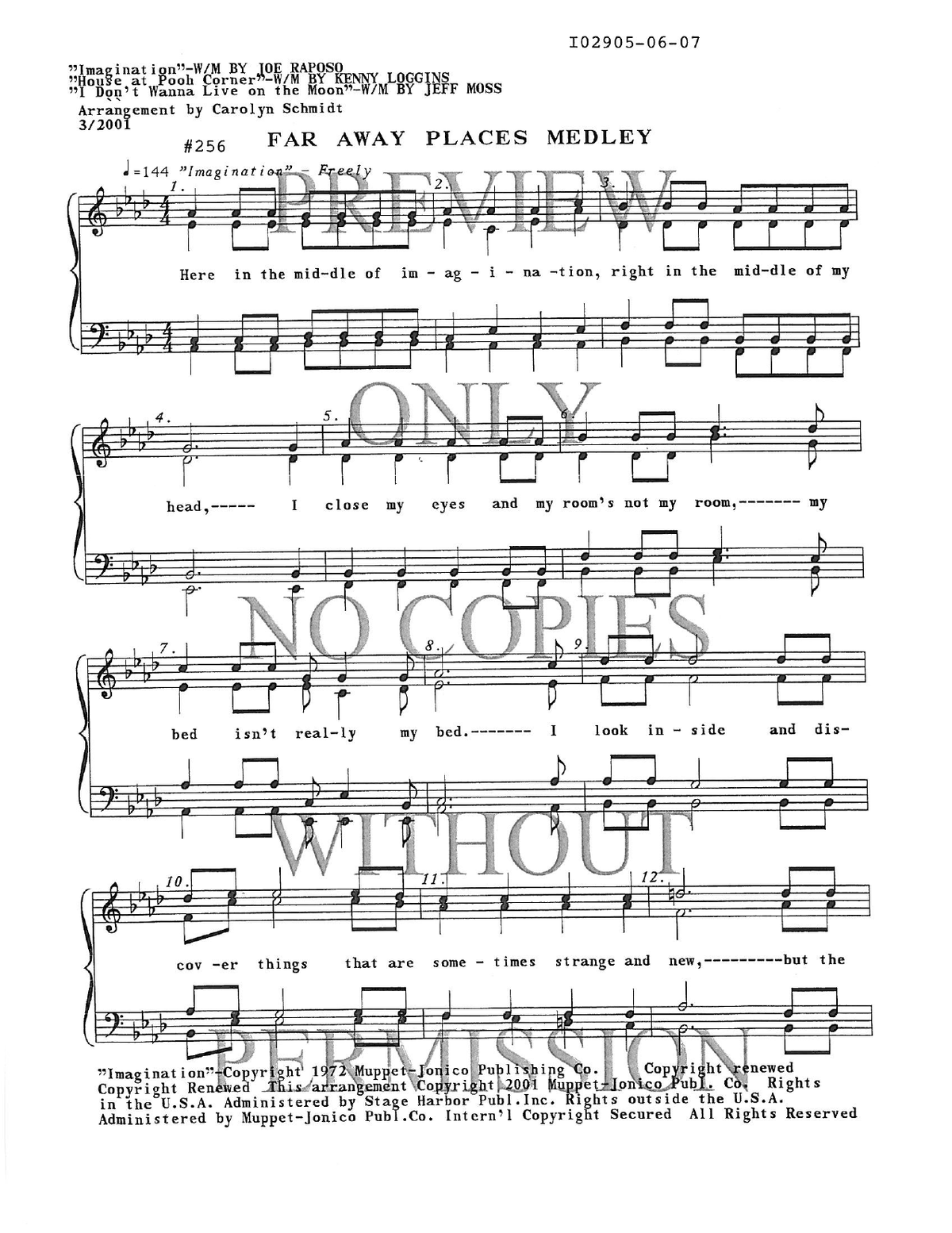 256 Medley - House At Pooh Corner — sheet music preview, arranged by Carolyn Schmidt