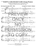 YW - Mary's A Grand Old Name — sheet music preview, arranged by Carolyn Johnson
