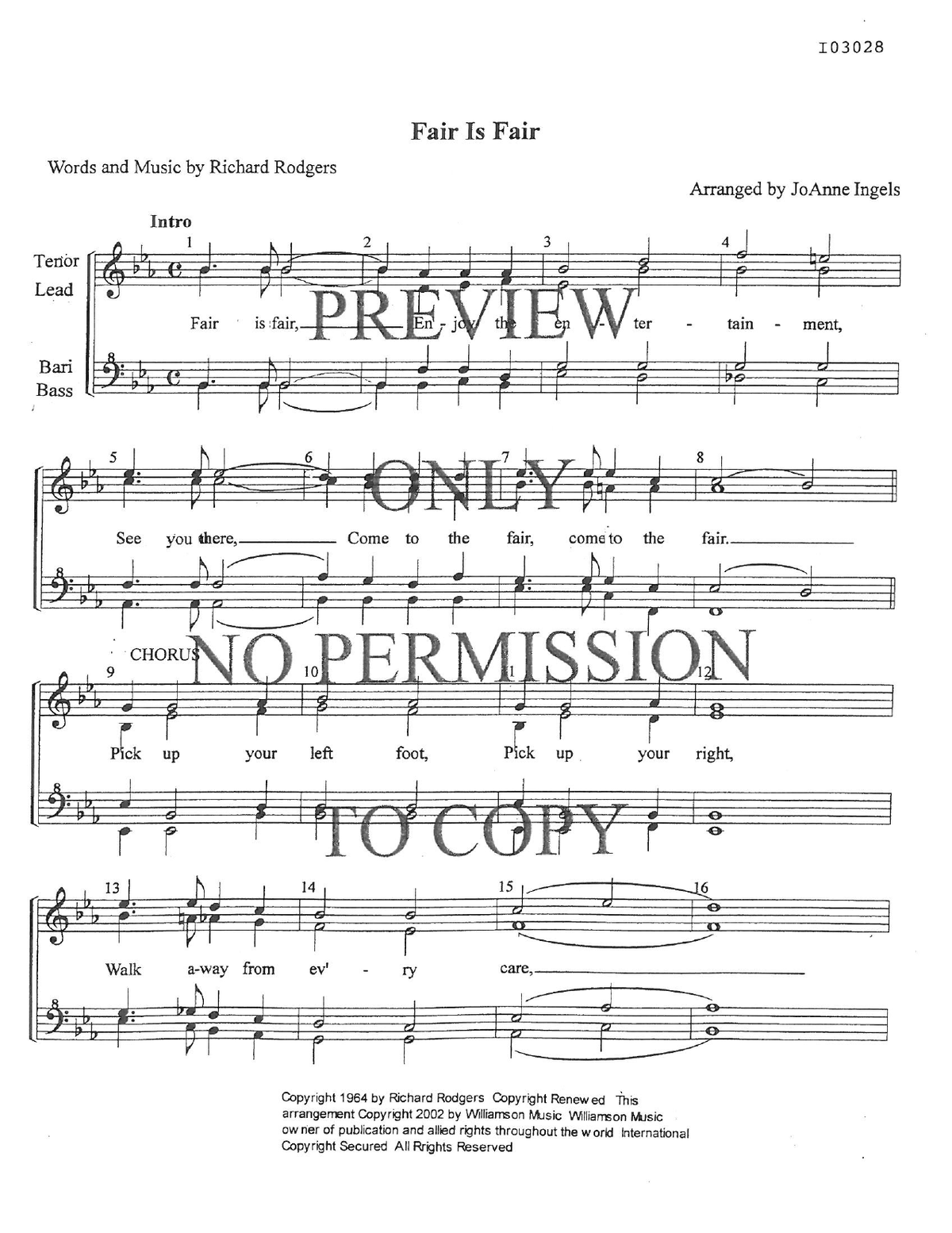 Fair Is Fair — sheet music preview, arranged by JoAnne Ingles