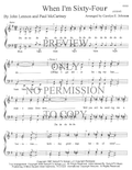 When I'm Sixty-Four — sheet music preview, arranged by Carolyn Johnson