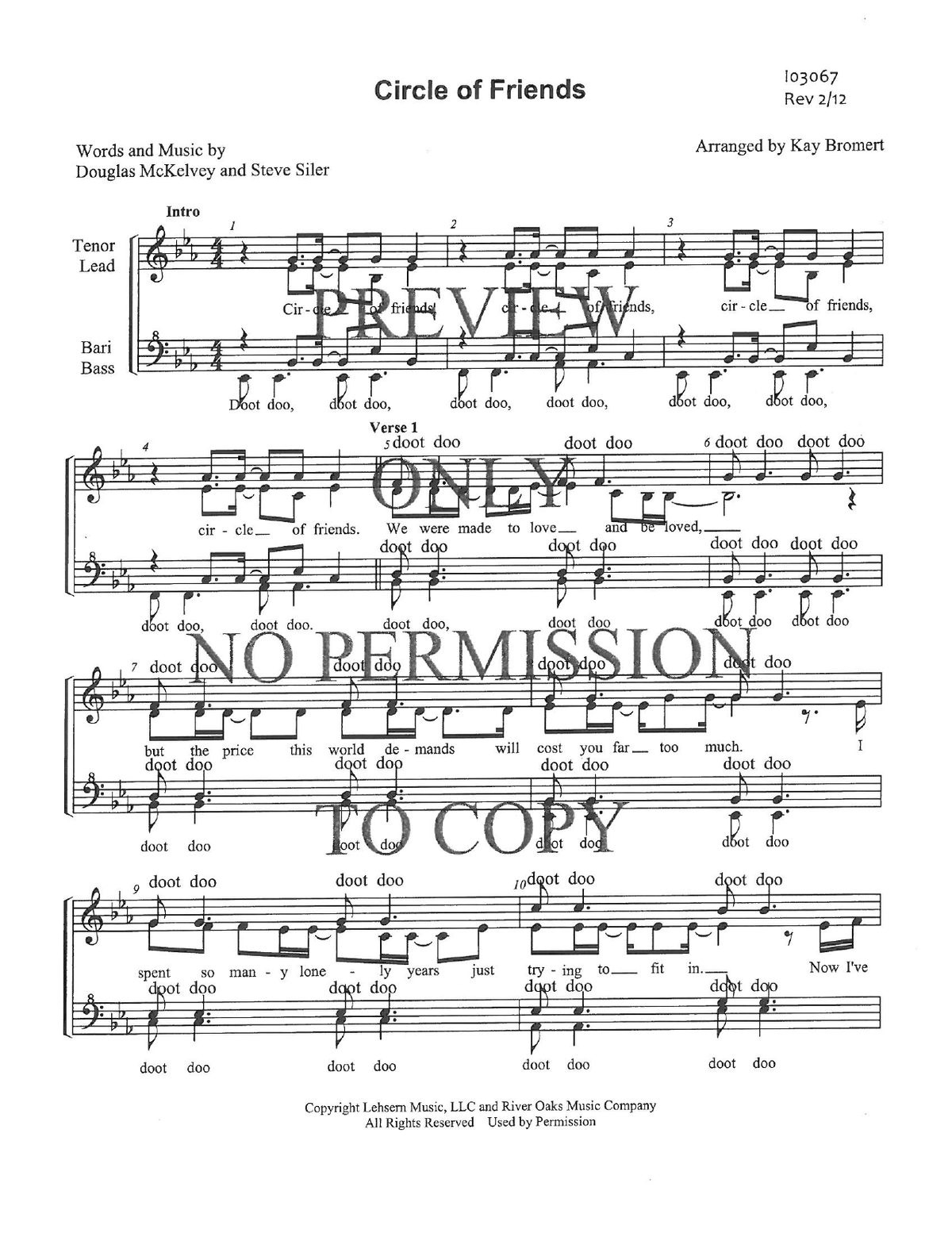 Circle Of Friends — sheet music preview, arranged by Kay Bromert