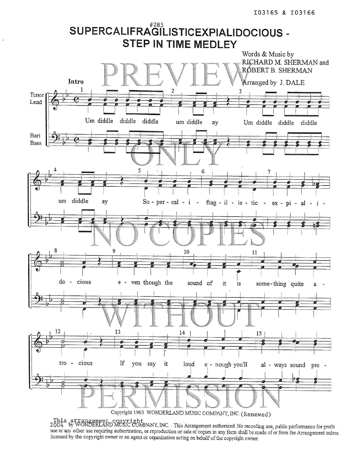 285 Medley - Step In Time — sheet music preview, arranged by June Dale