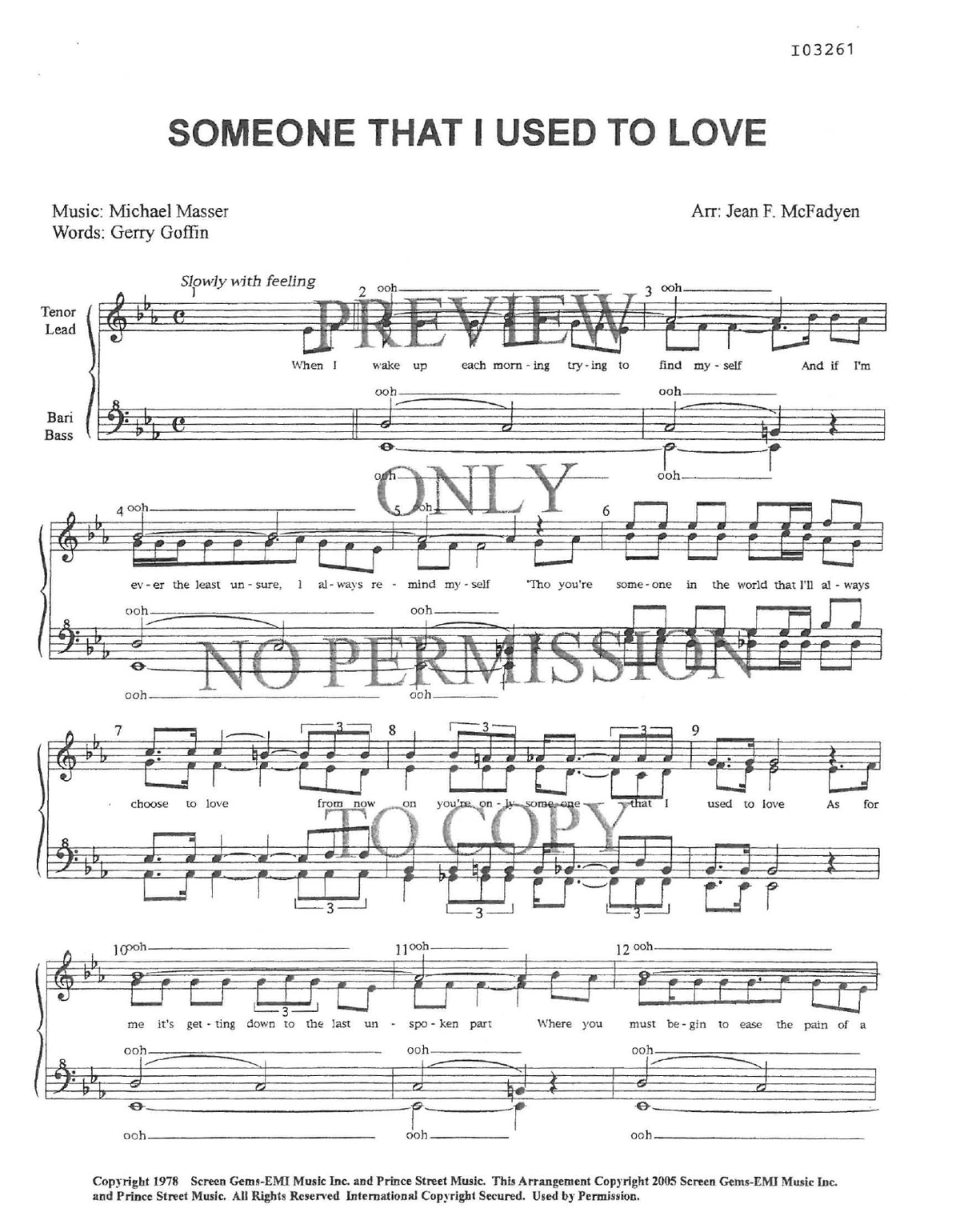 Someone That I Used To Love — sheet music preview, arranged by Jean McFadyen