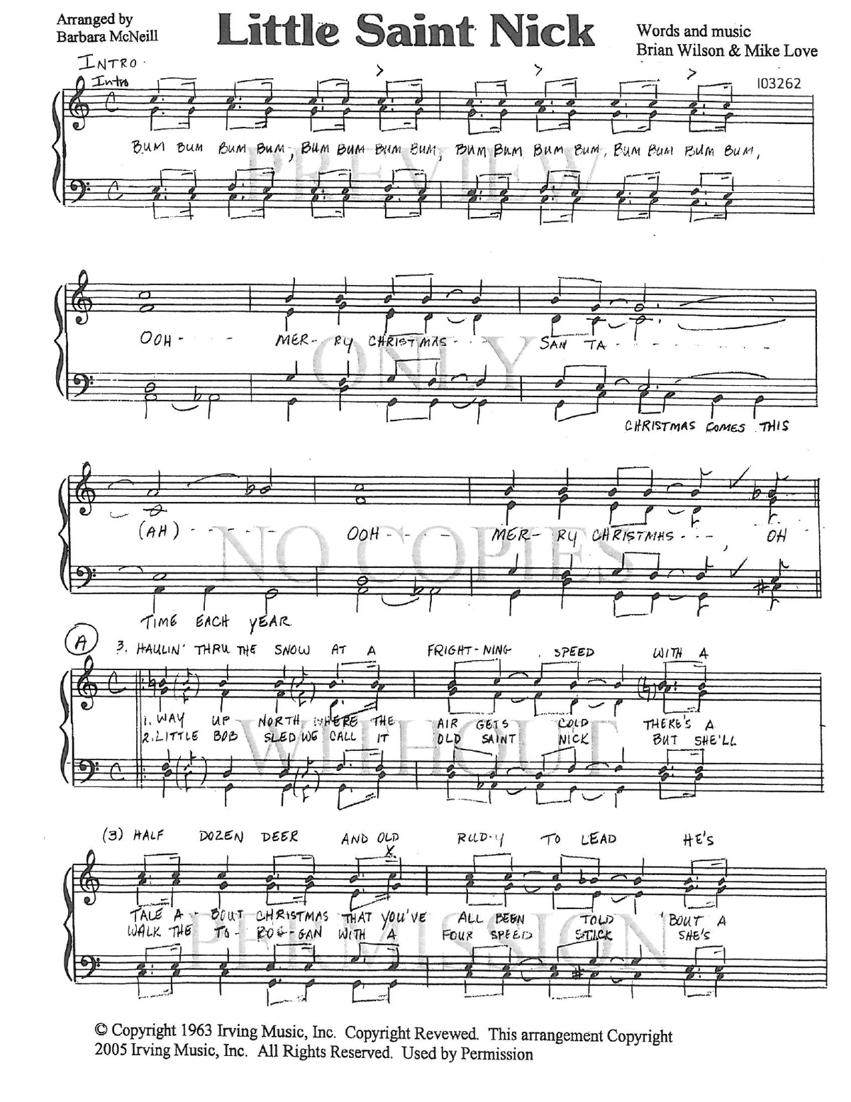 Little Saint Nick — sheet music preview, arranged by Barbara McNeill