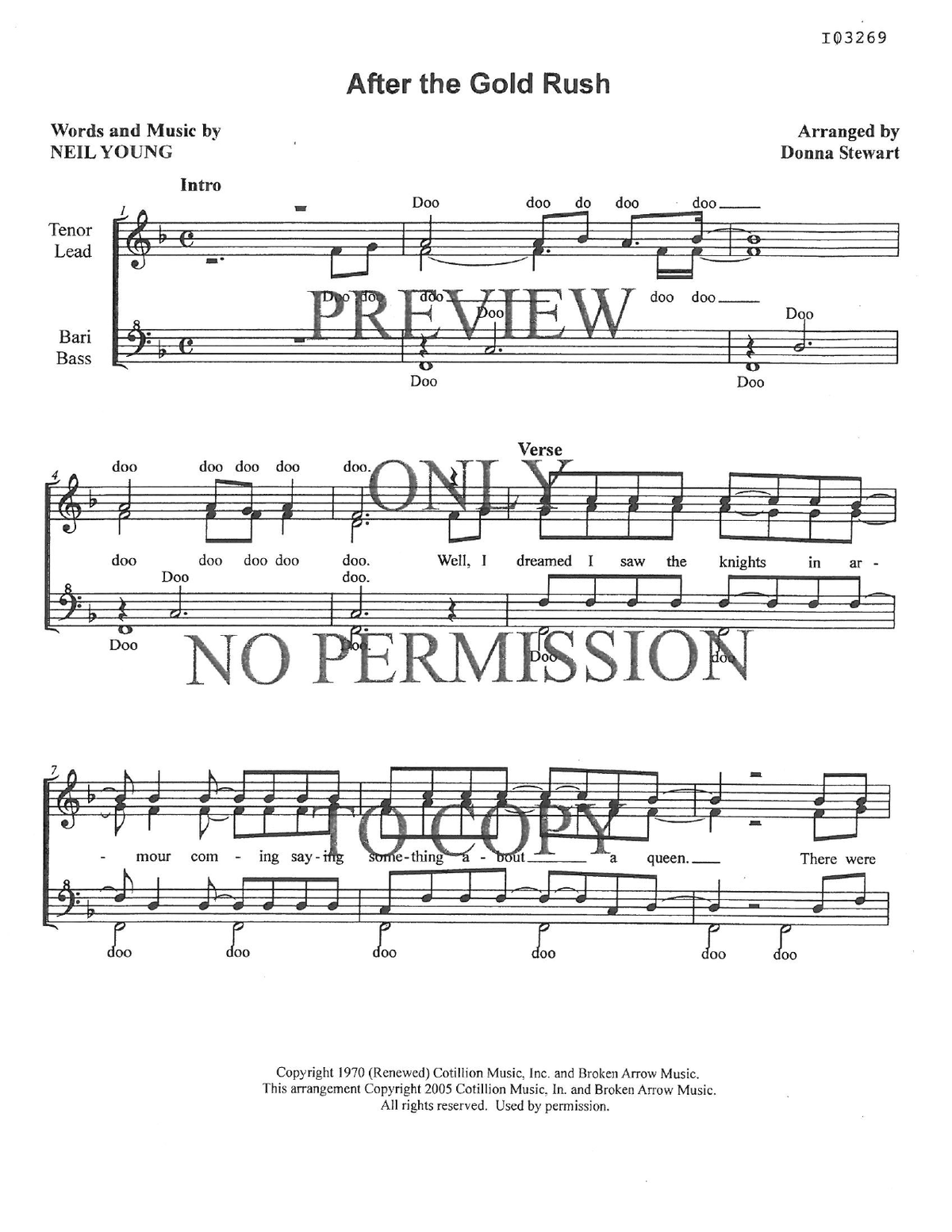 After The Gold Rush — sheet music preview, arranged by Donna Stewart