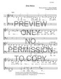 One Voice — sheet music preview, arranged by Pat LeVezu