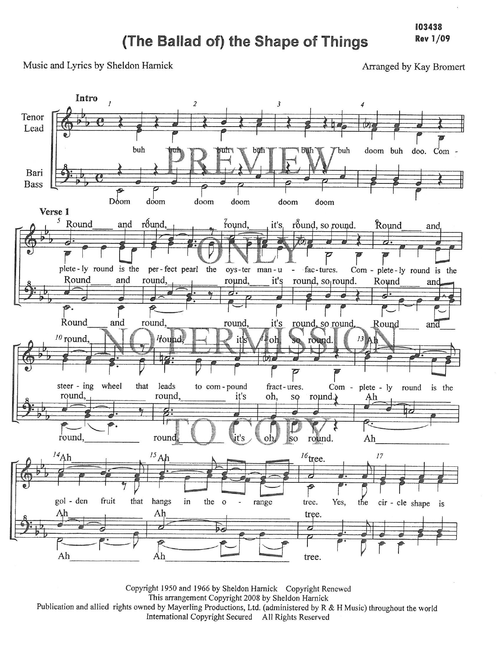 (The Ballad Of) The Shape Of Things — sheet music preview, arranged by Kay Bromert