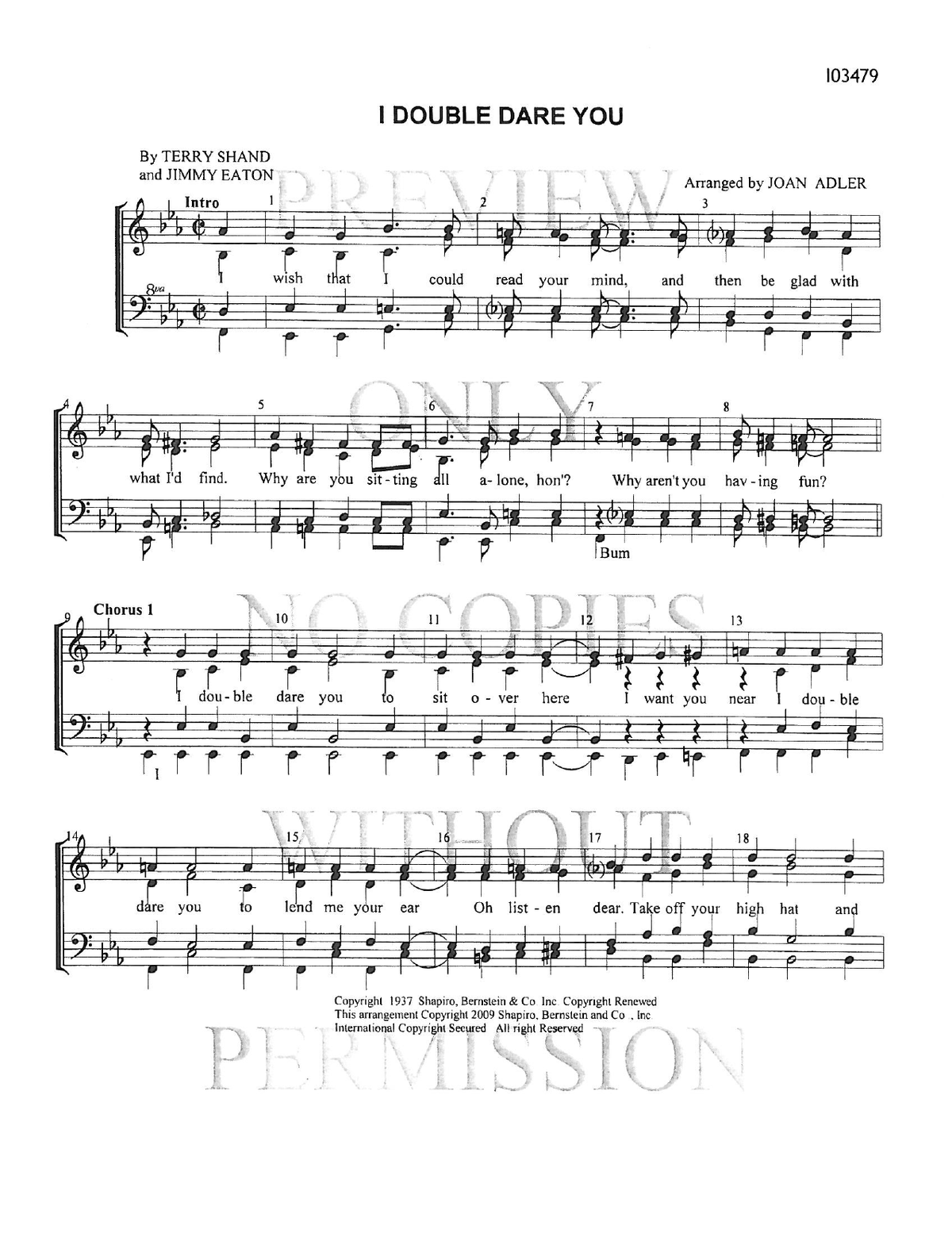 I Double Dare You — sheet music preview, arranged by Joan Adler