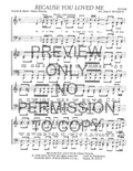 Because You Loved Me — sheet music preview, arranged by Jean McFadyen
