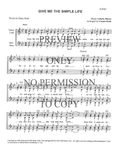 Give Me The Simple Life — sheet music preview, arranged by Connie Kash