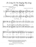 As Long As I'm Singin' My Song/Sing (333) — sheet music preview, arranged by Elaine Gain