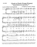 YW - Cheek To Cheek — sheet music preview, arranged by Carolyn Johnson