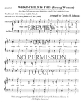 YW - What Child Is This — sheet music preview, arranged by Carolyn Johnson
