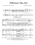 Wherever You Are — sheet music preview, arranged by Elaine Gain