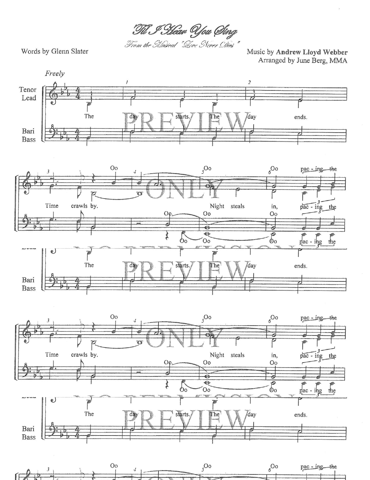 Til I Hear You Sing (From Love Never Dies) — sheet music preview, arranged by June Berg