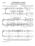 Yesterday — sheet music preview, arranged by Carolyn Johnson