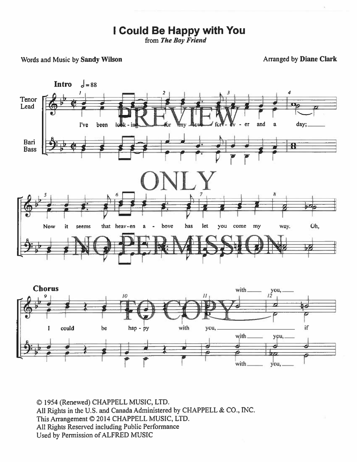 I Could Be Happy With You (From "The Boyfriend") — sheet music preview, arranged by Diane Clark