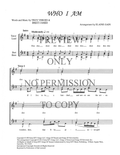Who I Am — sheet music preview, arranged by Elaine Gain