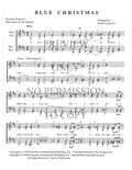 Blue Christmas — sheet music preview, arranged by Tedda Lippincott