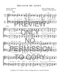 Because He Lives — sheet music preview, arranged by Tedda Lippincott