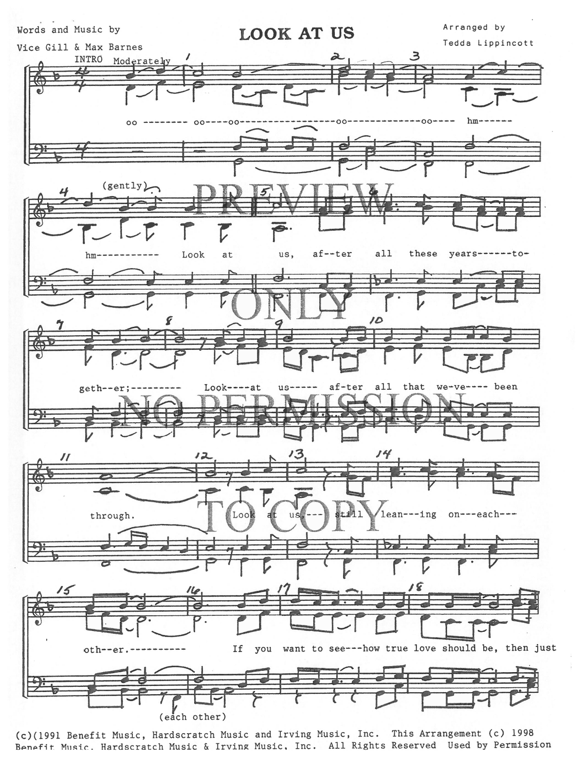 Look At Us — sheet music preview, arranged by Tedda Lippincott